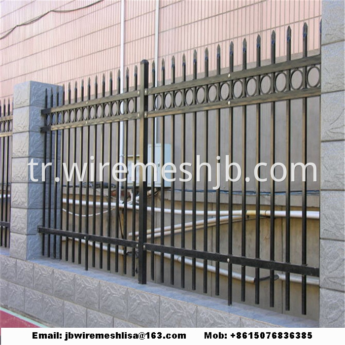 Black Zinc Steel Wrought Iron Fence